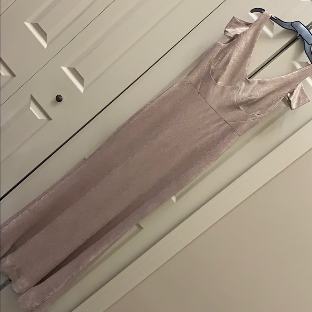 Calvin Klein Formal Dress. Pink/silver tone gown.